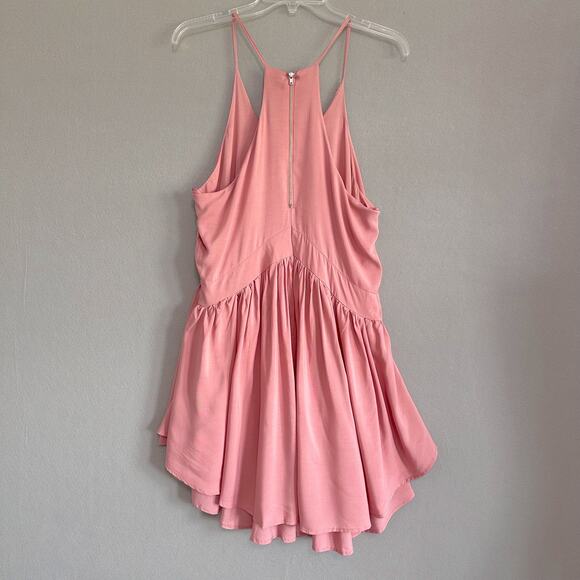 Romeo and Juliet Couture Rose Tan Swing Cutaway Trapeze Mini Dress Tunic Sz Med - Picture 5 of 12